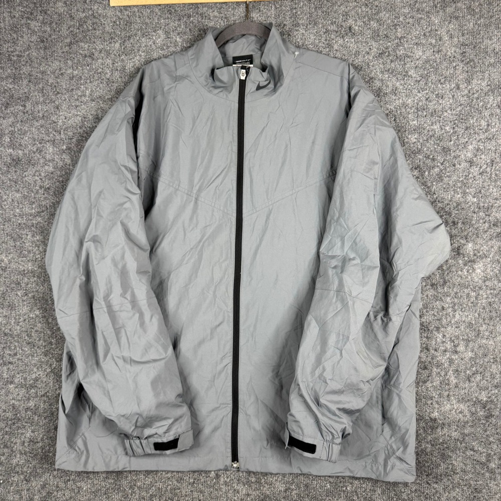Nike Jacket Mens Size XXL Grey Storm-Fit Full Zip Golf Windbreaker 24178